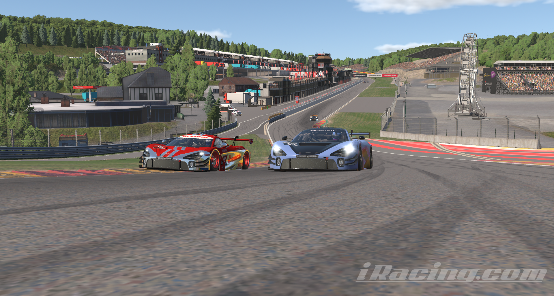 Two BSK cars practising at Spa ahead of an endurance race